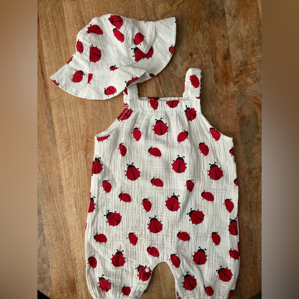 Ladybug Romper and Hat Set - 12-18 M
